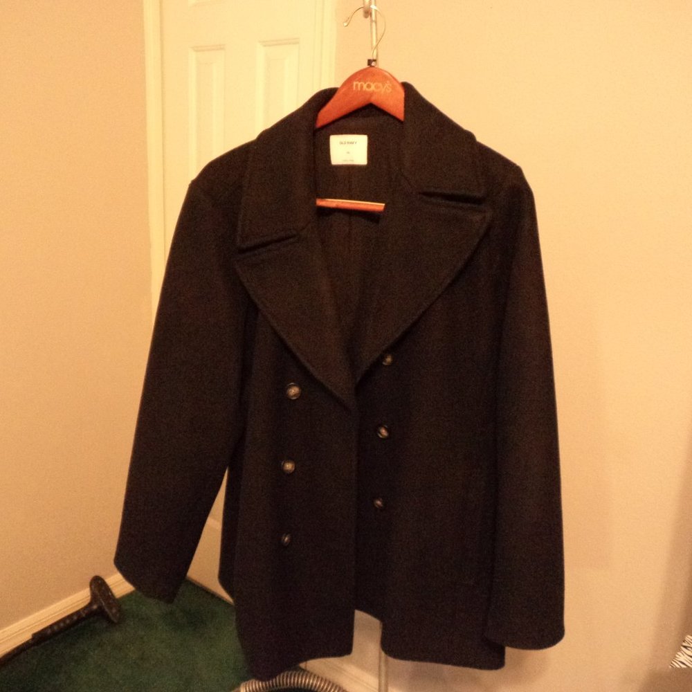 Plus Size Solid Peacoat